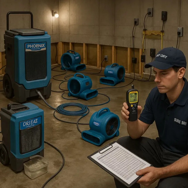 Structural Drying and Dehumidification process in Delafield, WI